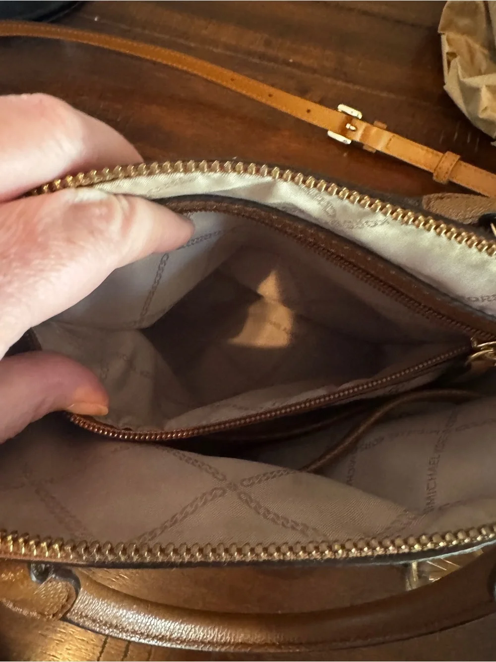 Michael Kors Brown Sierra Medium Satchel with Matching Wallet